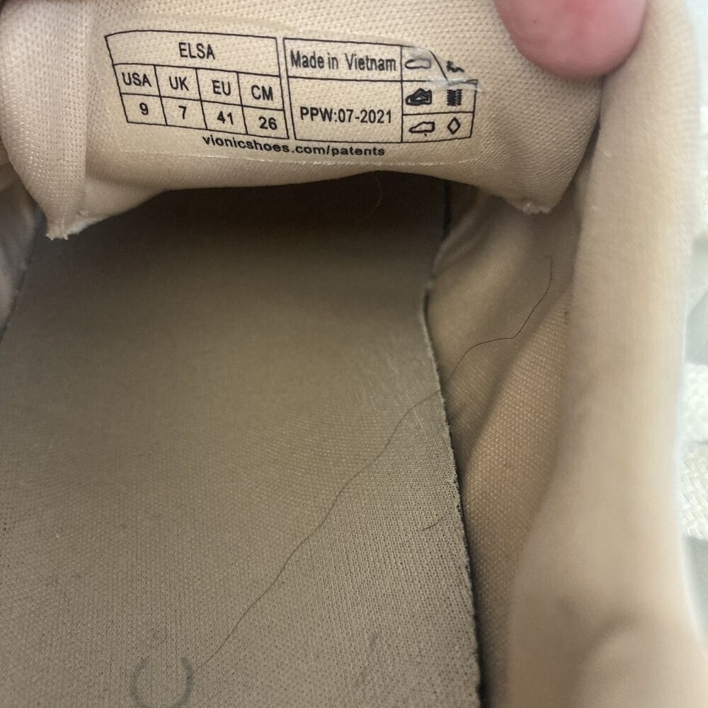 Vionic Elsa Shoes Womens Size 9 Light Gray Leather Comfort Sneakers Casual Low - Picture 10 of 16
